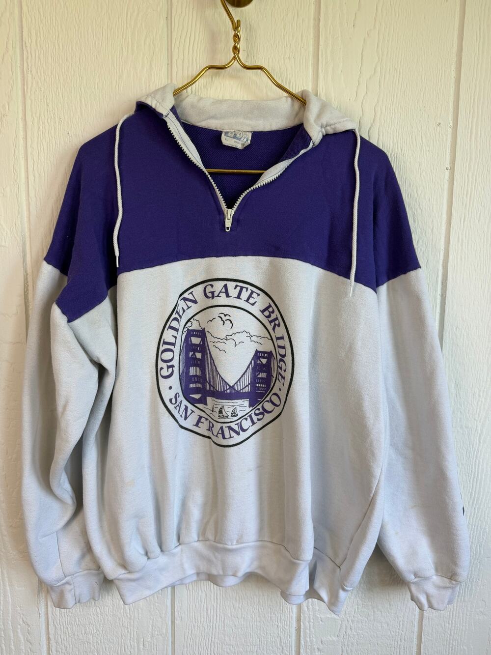 Vintage 80s 90s Golden Gate Bridge San Francisco Crewneck Sweatshirt XL USA